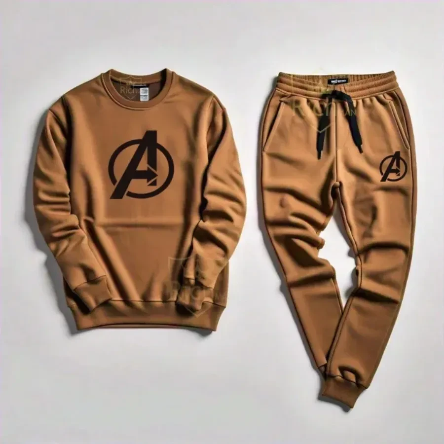 Rich Man Brown Round Neck Sweatshirt & Trouser Tracksuit